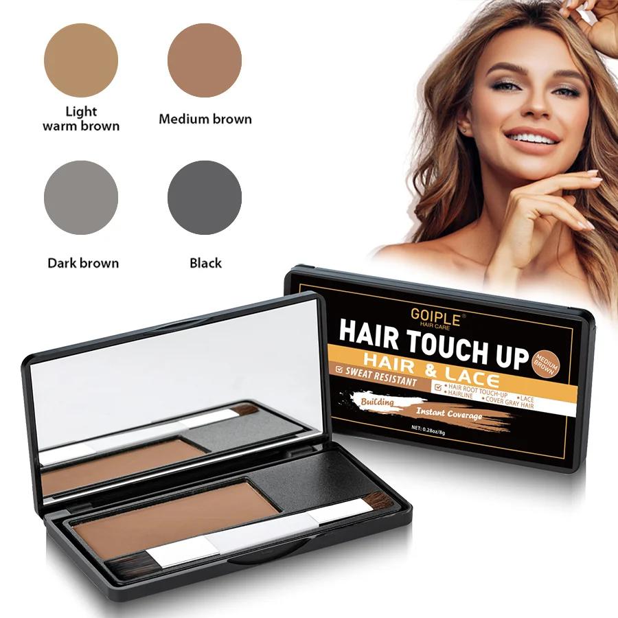 GOIPLE Hair Touch Up Pressed Powder Waterproof Hair Eyebrows Instant Color Hairline Filler Powder Concealer