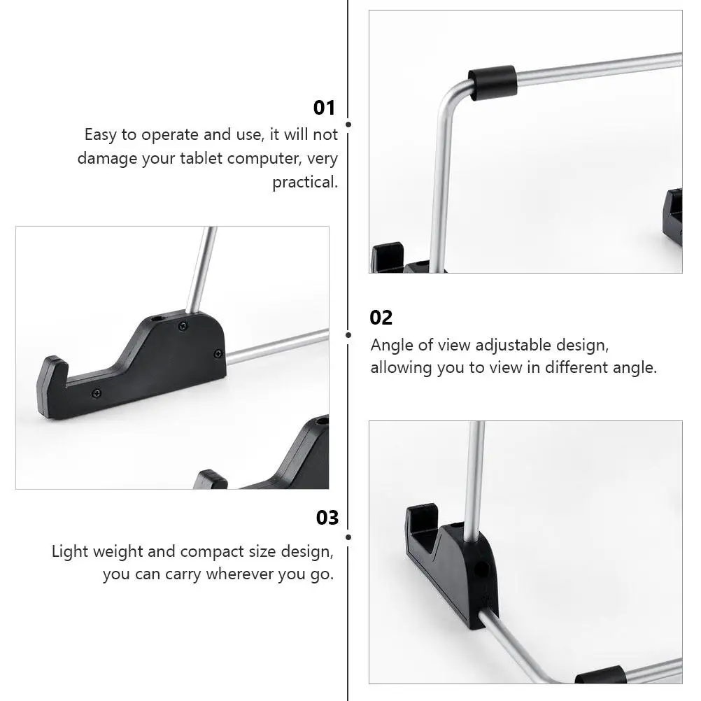1Pcs Adjustable Tablet Holder Desktop Bracket for .19 Inch Devices Lightweight Space-Saving Stand for Streaming Studying