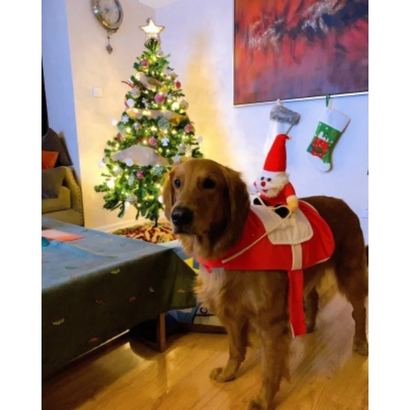 Puppies, Dogs, Cats, Medium and Large Dogs, Christmas Clothes, Decorative Riding Clothes, Santa Claus, Autumn and Winter