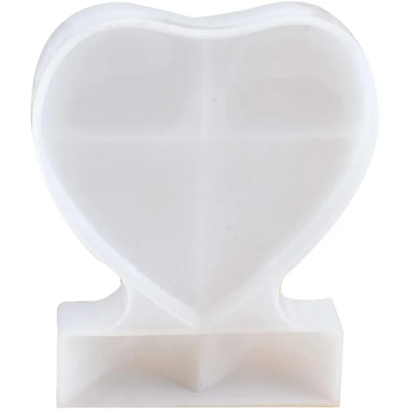 Love Heart Resin Frame Mould, Epoxy Resin Silicone Picture Photo Frame Mould Large Photo Stand Frame Mold with Stand 1PCS
