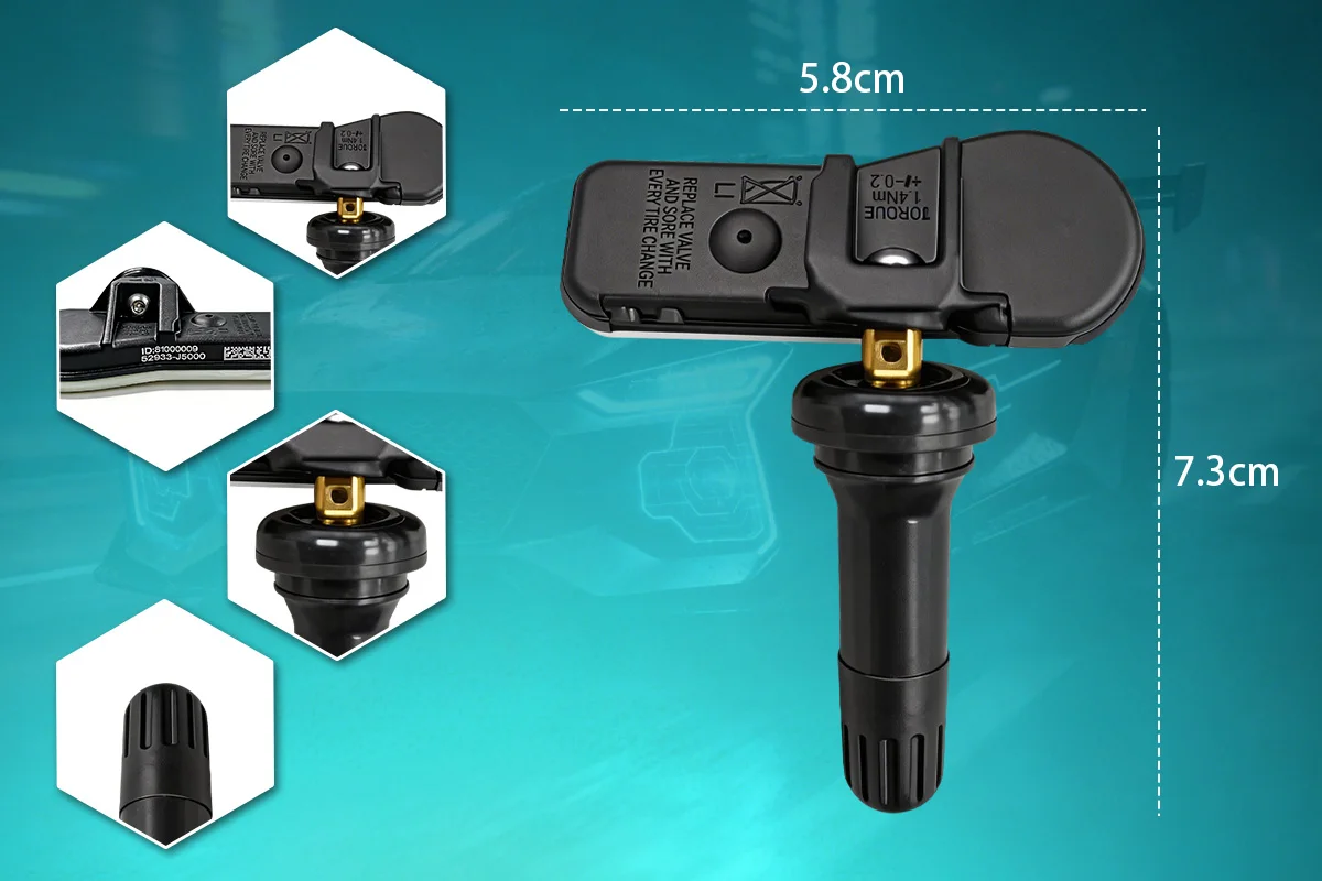 Reifendrucküberwachungssystem-Sensor 52933-J5000 Ersatz für Hyundai Genesis G70 GV80 433MHZ Ersetzt 52933J5000 – Detail 3