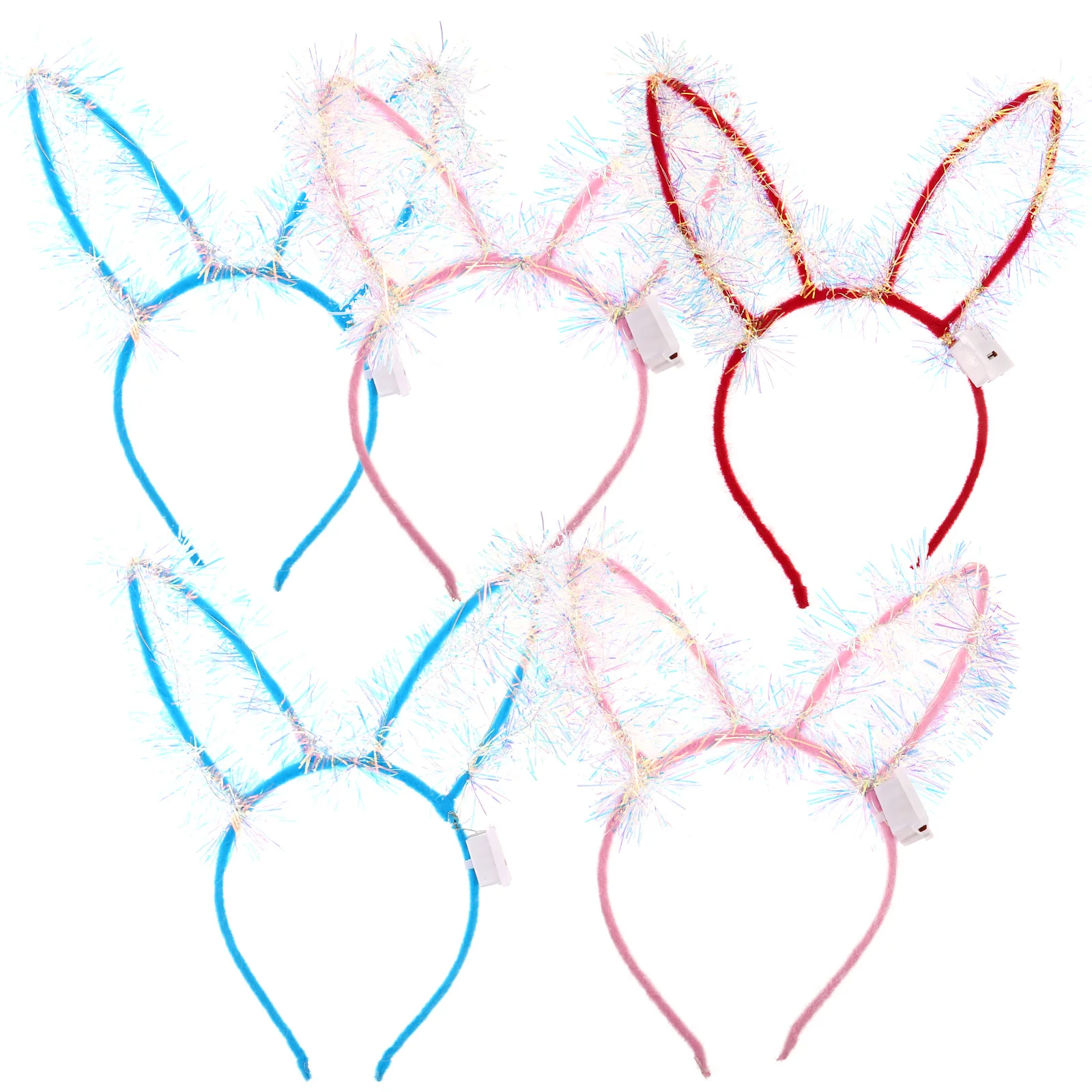 

5pcs Rabbit Ear Hairbands Decorative Luminous Hoops Glowing Accessories for Party Christmas Concert Masquerade Hairstyling Tools