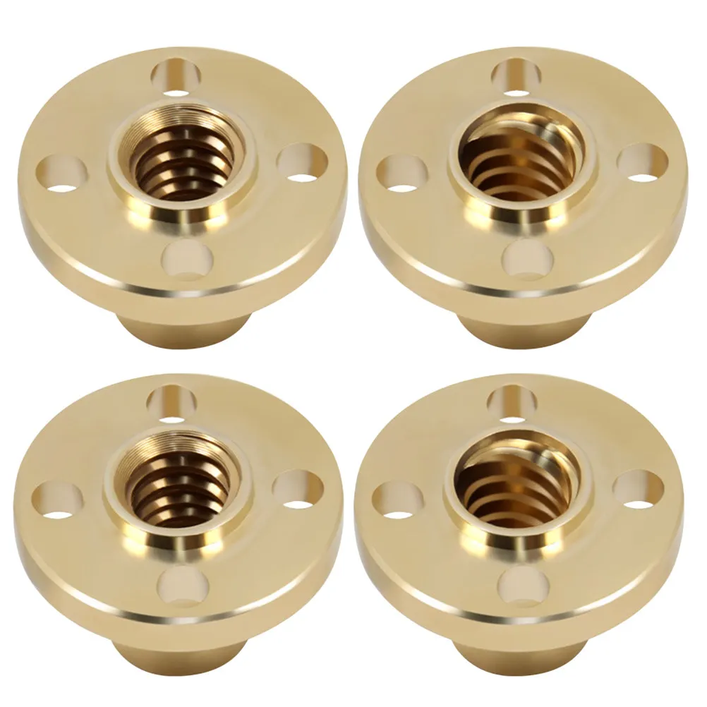 

4Pcs 3D Printing Hardware T8 Brass Lead Screw Nut Trapezoidal for 3D Printer 8Mm 4-Start Stepper Motor Compatible