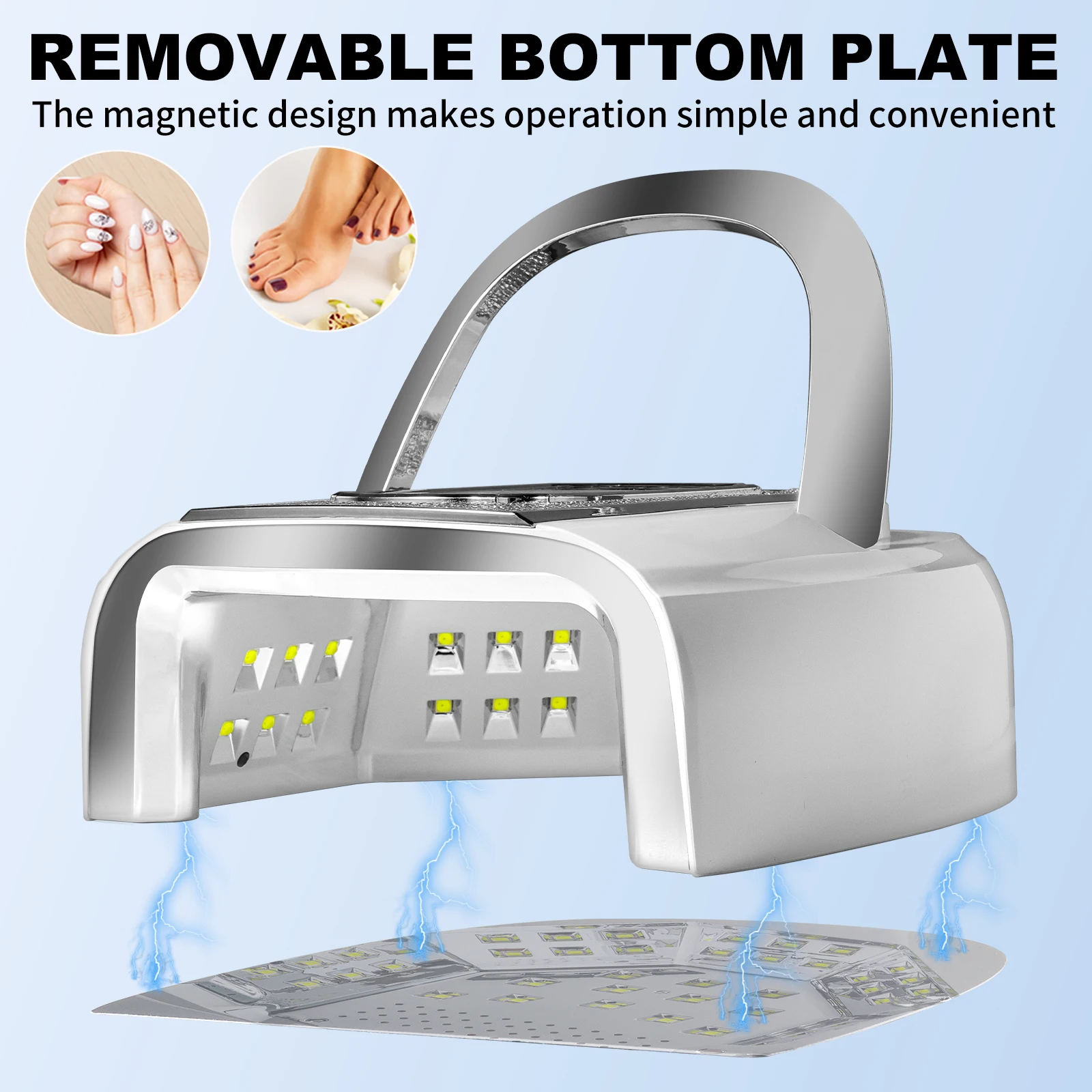 Lampada per unghie UV ricaricabile 42 LED Asciugacapelli professionale per polimerizzare tutti lo smalto gel Strumento per salone di pedicure per manicure a luce UV