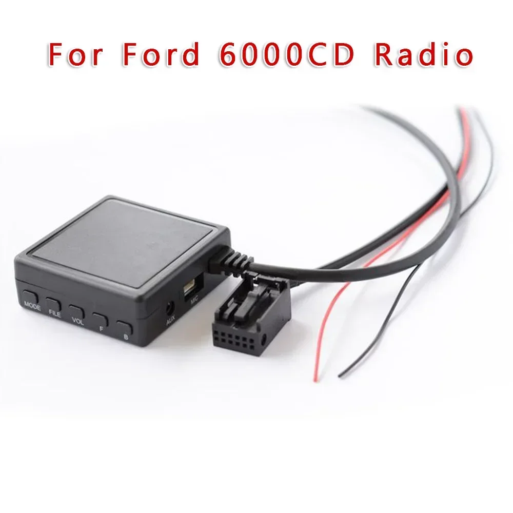 High Quality 12Pin Car AUX USB TF. Microphone Handsfree Audio Bluetooth5.0 Adapter Cable Microphone For Ford 6000CD Radio