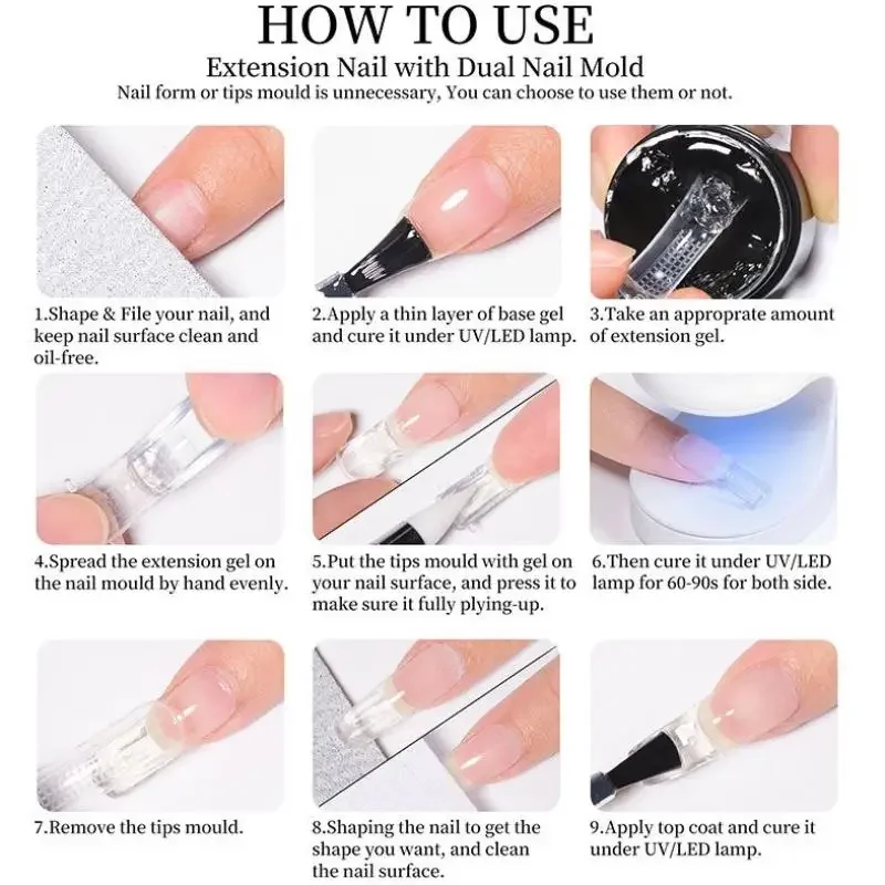 6 STKS Non Stick Hand Extension Nail Gel Kit Solid Builder Gel voor Nageldecoraties Carving Bloem Langdurige UV/LED Vernis DIY