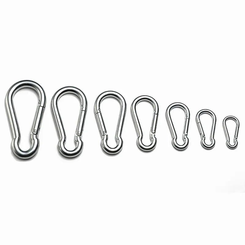 304 Stainless Steel M4 M5 M6 M7 M8 Multifunctional Spring Snap Carabiner Quick Link Lock Ring Hook Carabiner 1pcs 카라비너 - Image 4