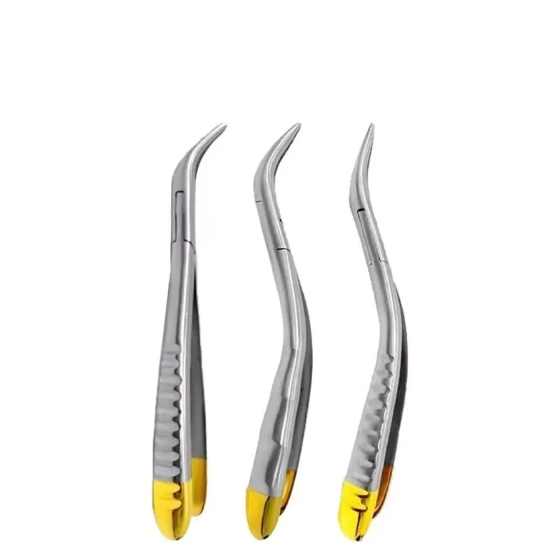 

3Pcs Dental Root Fragment Tooth Extraction Forceps Stainless Steel Curved Beak Serrated Maxillary Mandibular Autoclavable Tools