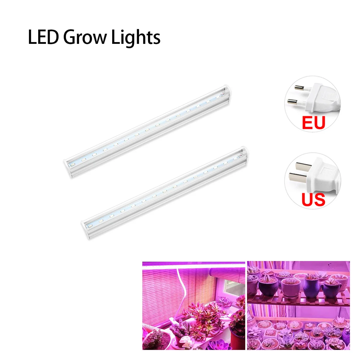 1-5Pcs T5 LED Plant Growth Lamp Bar 110V 220V 30CM Full Spectrum Hydroponic Vegetable Grow Light for Greenhouse Cultivation