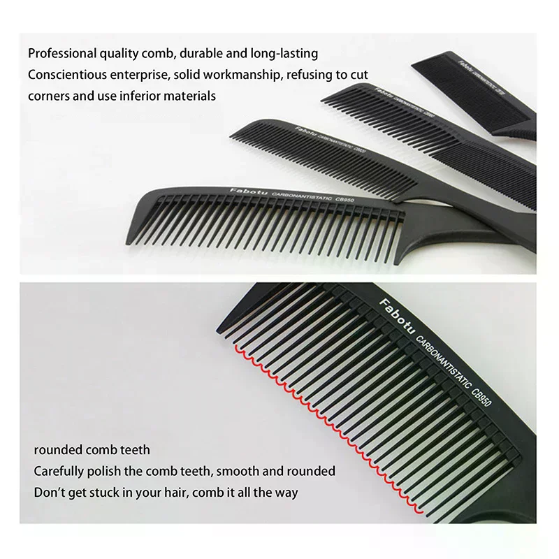 Black Professional Hair Cutting Comb Anti-static Flat Head Cutter Comb FineTooth Haircut Brush Salon Tools Barber Hair Accessor
