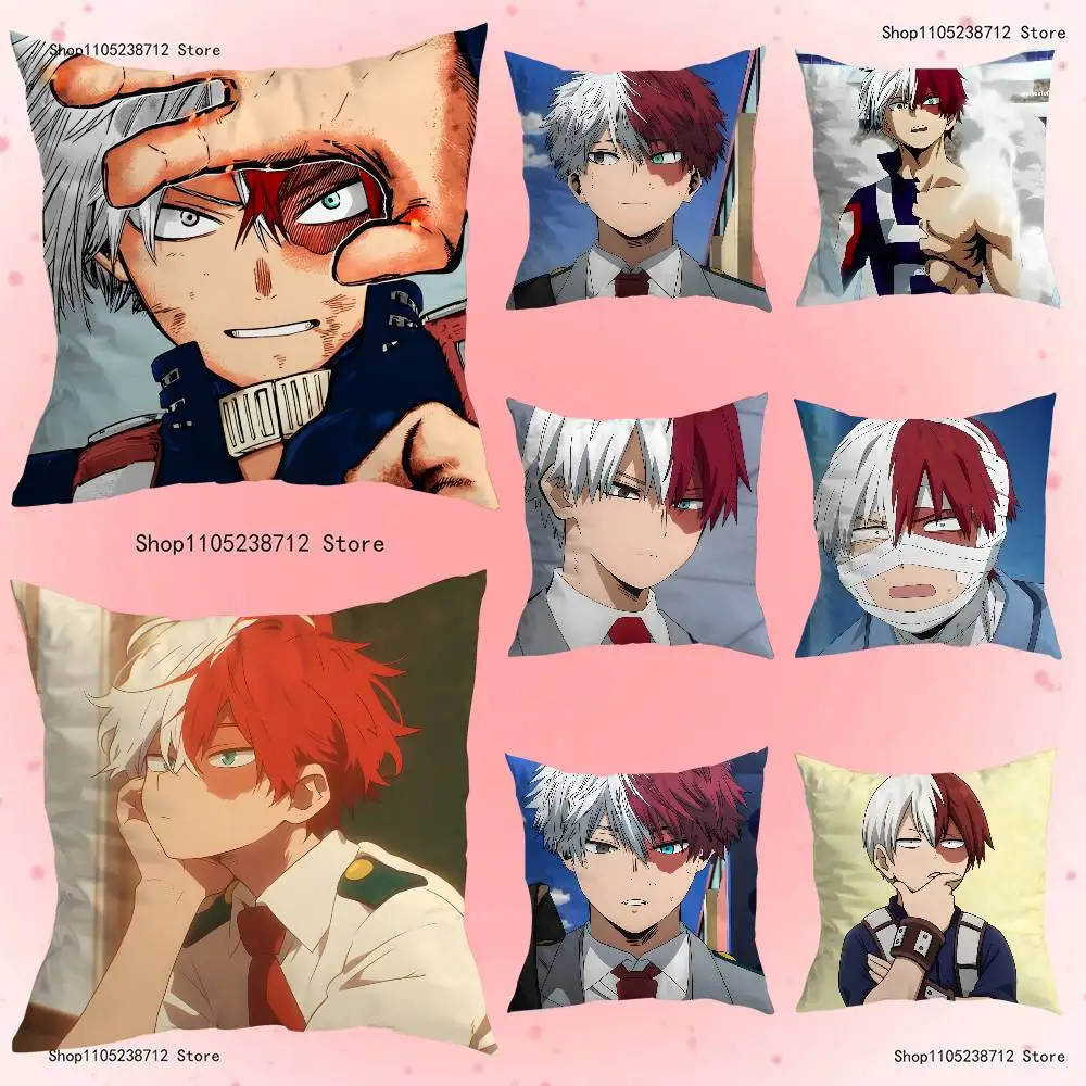 My H-Hero Todoroki Pillow Case Plush Fabric Soft Pillowcase Double Sided Print Sofa Cushion Cover Throw