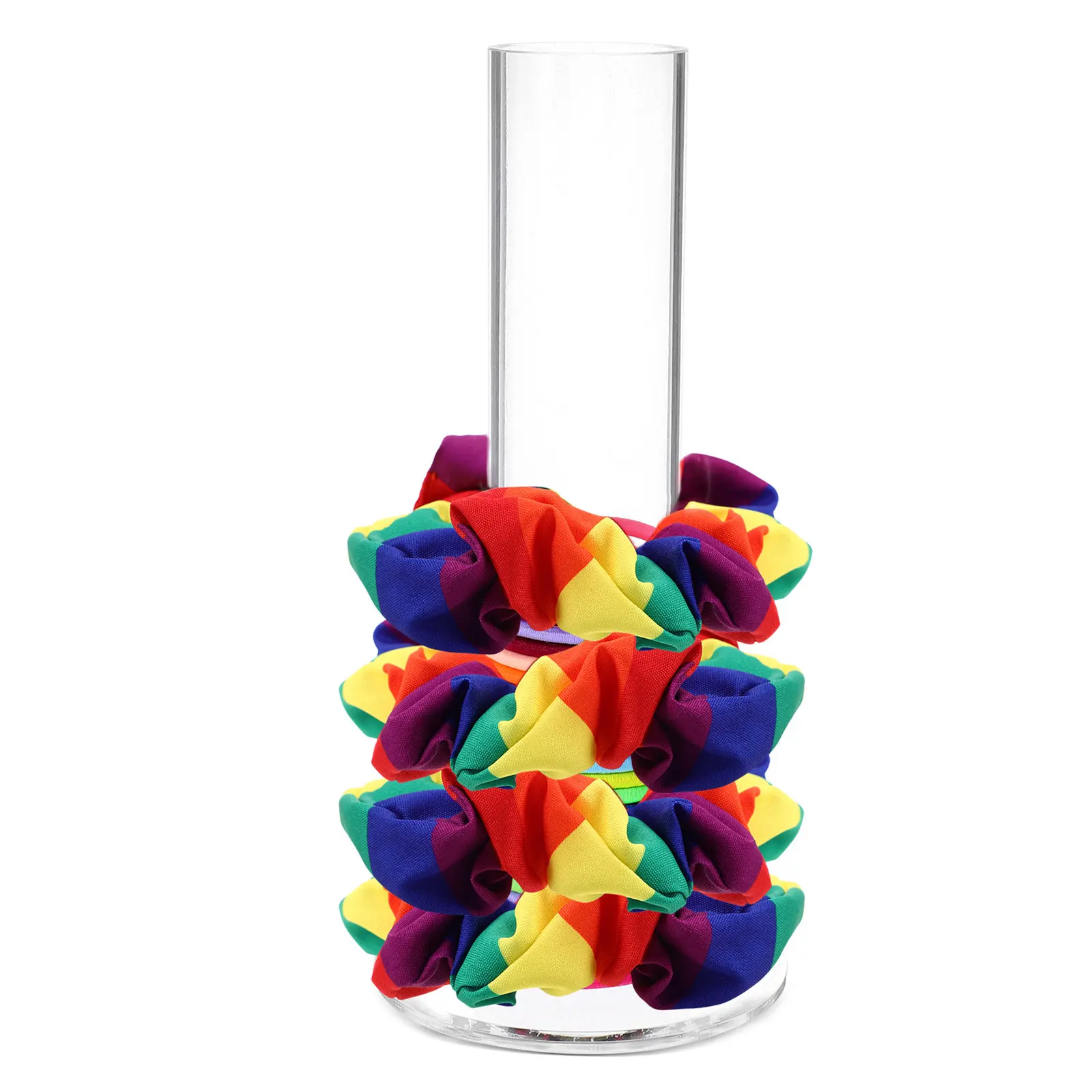 

Acrylic Scrunchie Holder Stand Scratch Resistant Clear Vertical Organizer for Hair Ties Scrunchies Bracelets Jewelry Teen Girls