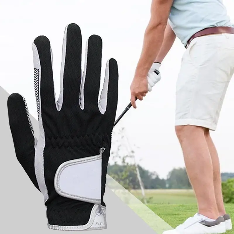 Golf Gloves For Men Flexible Breathable Left Hand Or Right-Hand Golf Mittens Adjustable Mens Golf Gloves For Golfer Men