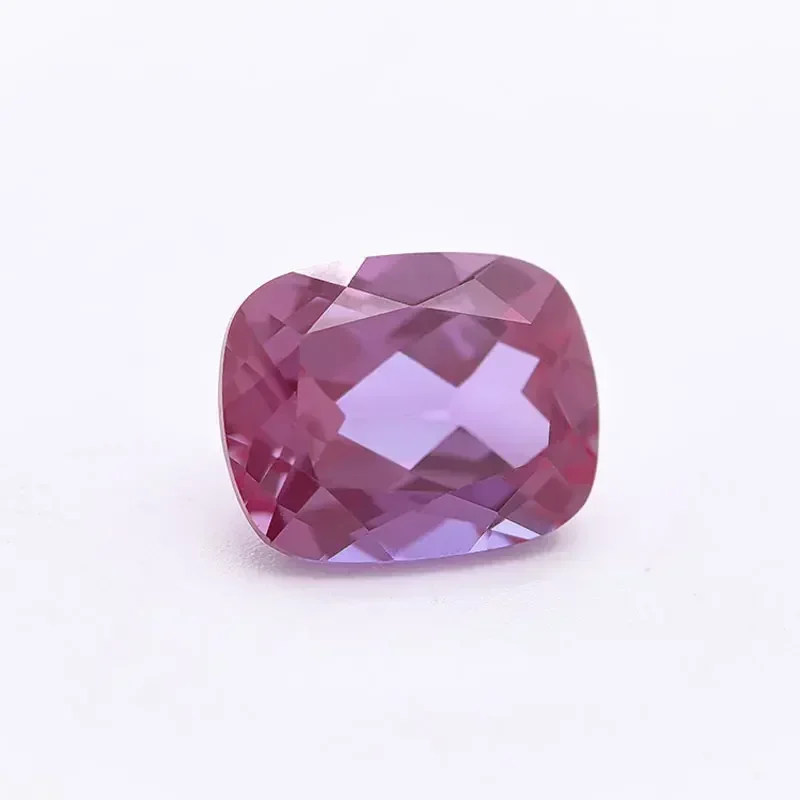 Top Lab Grown Alexandrite Stone Rectangle Cushion Shape Purple Color Charms Selectable AGL Certificate for Diy Jewelry Making