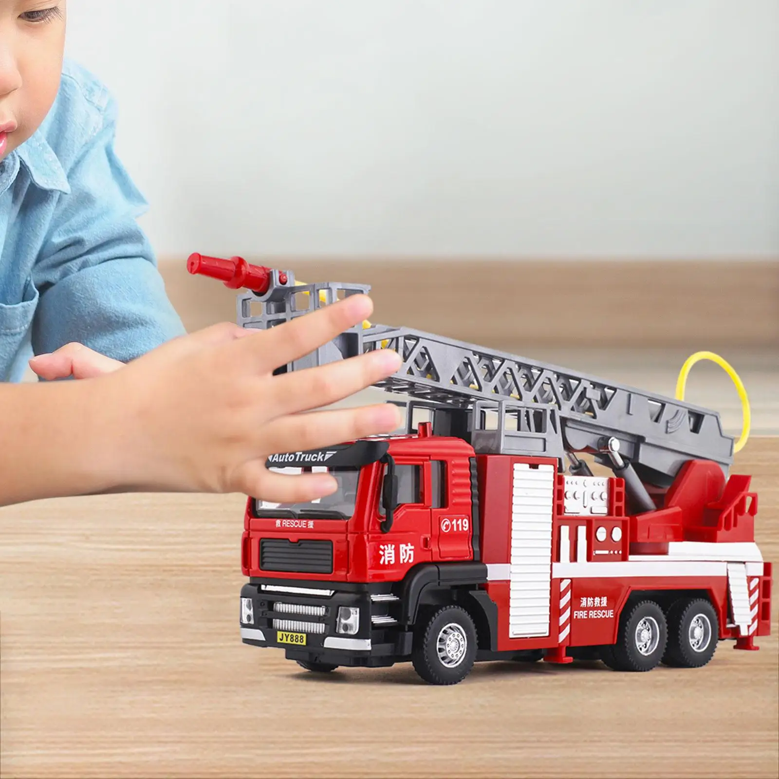 1/50 Fire Truck Vehicle High Detailed Kids Emergency Toy Vehicle Adults Kids