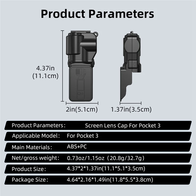 JABS-интегрированный защитный чехол для объектива камеры и экрана для DJI Osmo Pocket 3, защитная крышка экрана