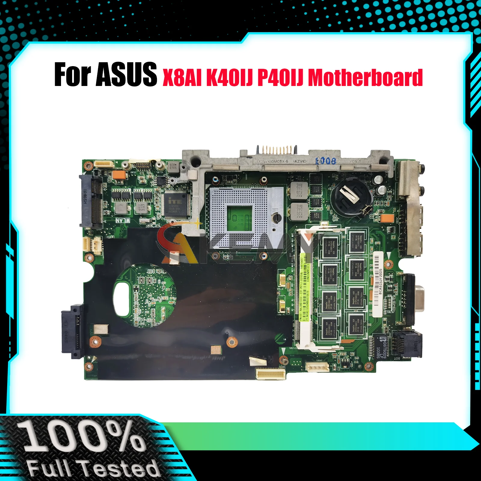 

K40IJ Laptop Motherboard For ASUS K40ID X8AI K40IJ K40I K40IE K40IN Notebook Mainboard 100% tests OK fast shipping Top quality