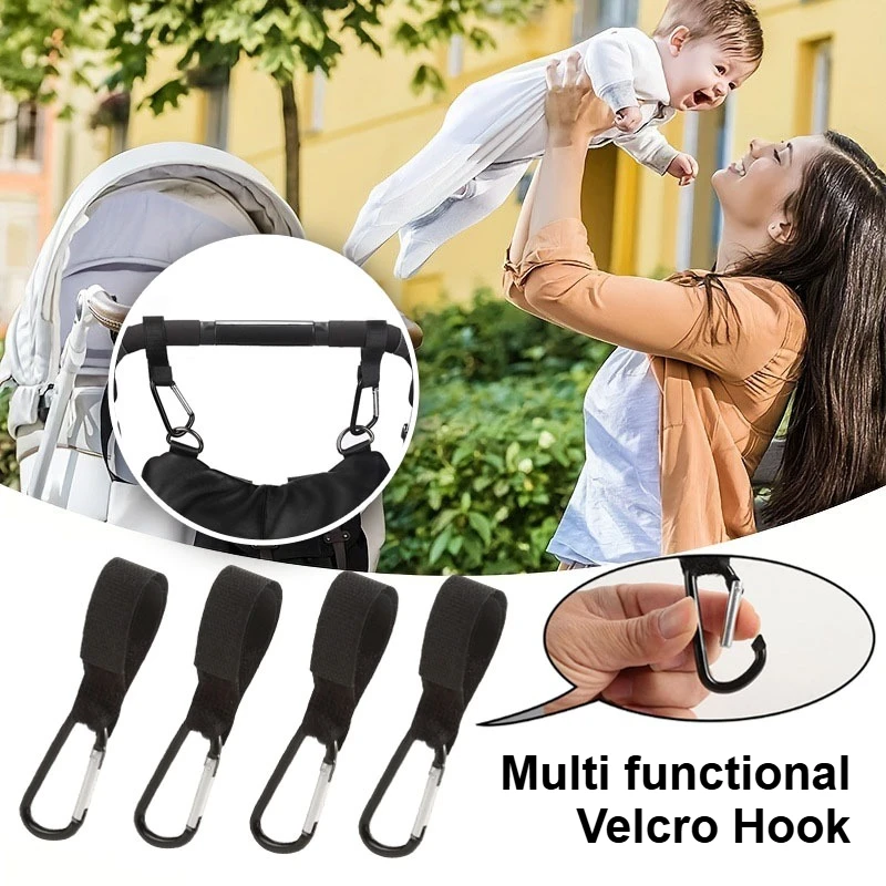 

2pcs Baby stroller hanging hook, bicycle electric bike motorcycle multifunctional adjustable universal Velcro hook, portable key