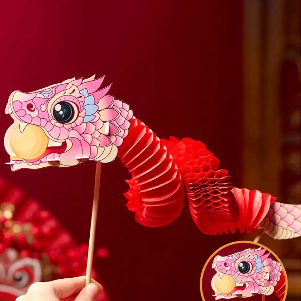 

Traditional Chinese New Year Snake Garland Paper Cartoon Snake Hanging Decorative Blessing Handheld Spring Festival Supplies