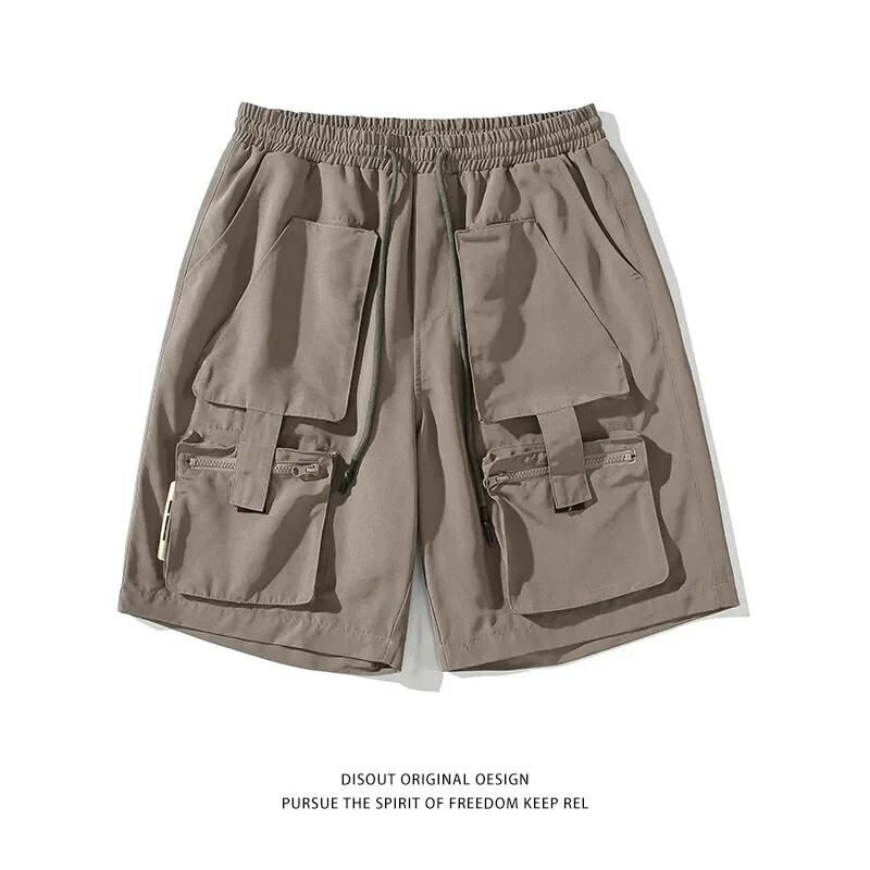 Pop Summer Cargo Shorts Men Fashion Retro Pocket Shorts Mens Japanese Streetwear Loose Vintage Casual Shorts Men Large Size 4XL