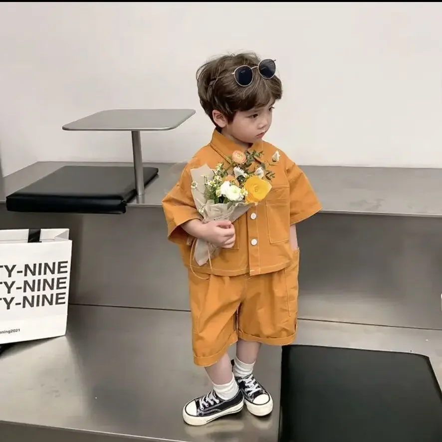 

Summer Children's Clothing Baby Boy Clothes Kids Outfits Set Fashion Shirt + Shorts 2-Piece Set Birthday Outfits 2-9 Years Wear