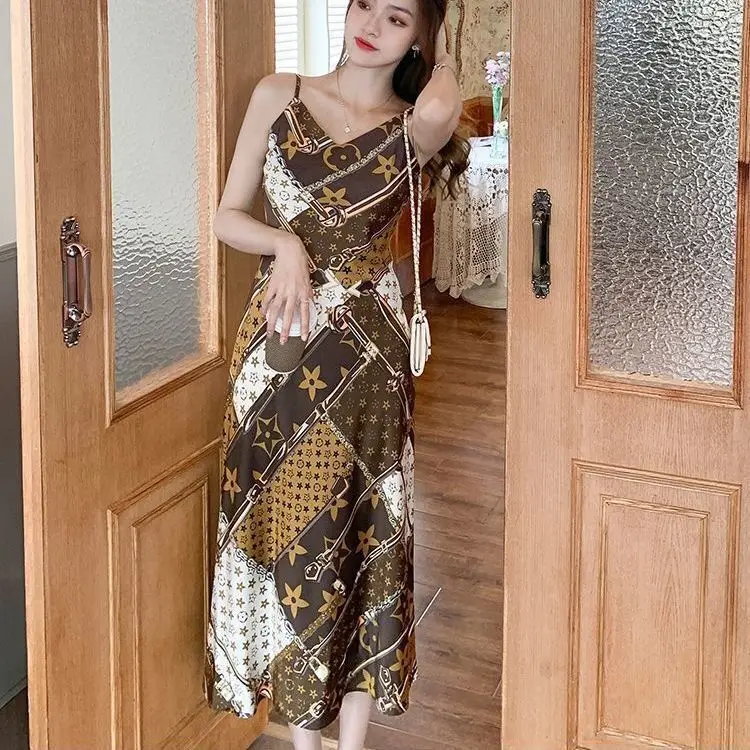 오픈 백 여성용 미디 원피스 슬립 백리스 비치 선드레스, 한국 스타일, Y2k 보헤미안 프로모션, 신제품