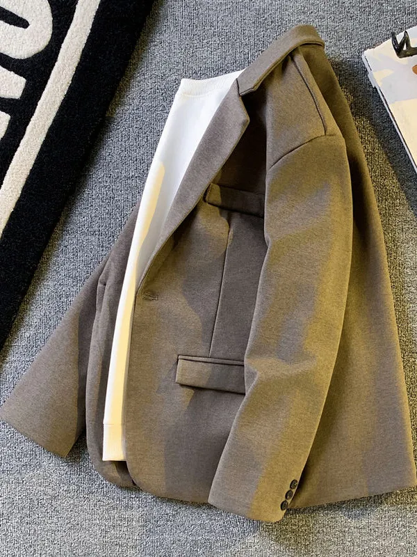 

Trendy Versatile Men's Suiting 2026 New Autumn Winter Single-breasted Woolen Casual Suiting Classic Flat Collar Single-button