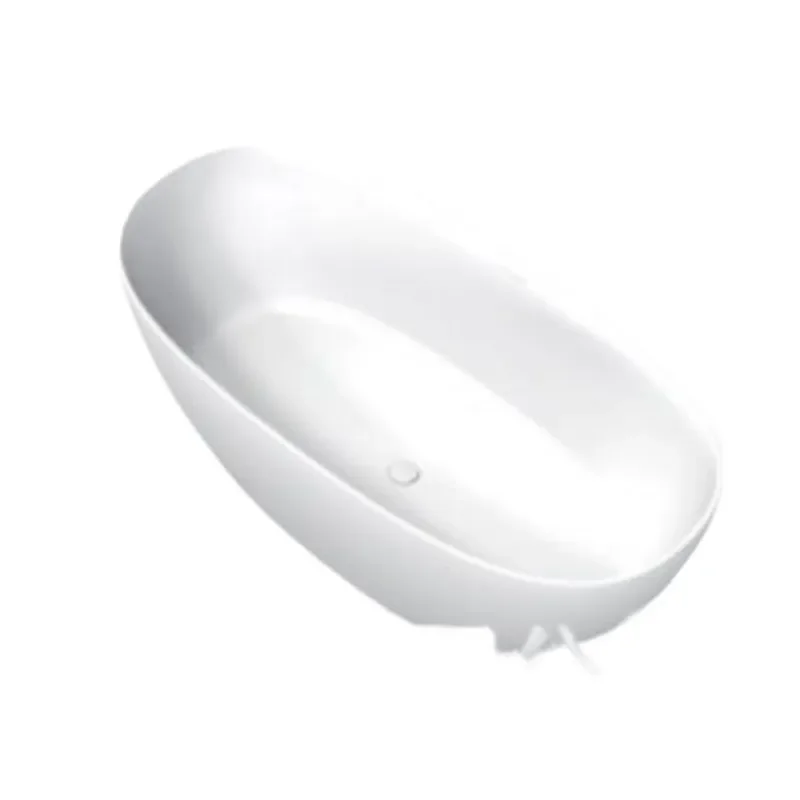 Ultra Thin Edge PMMA Acrylic Freestanding Bathtub Artificial Stone Soaking Tub Modern Bathroom Decor