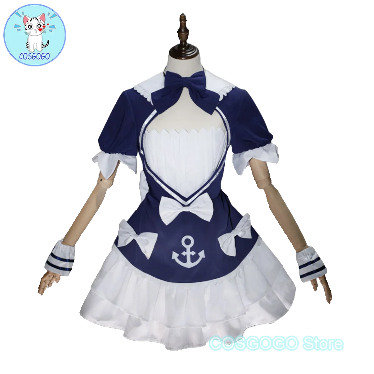 COSGOGO Vtuber Hololive Minato Aqua Maid Attire Cosplay Costume Halloween Outfits Women Animation Costume