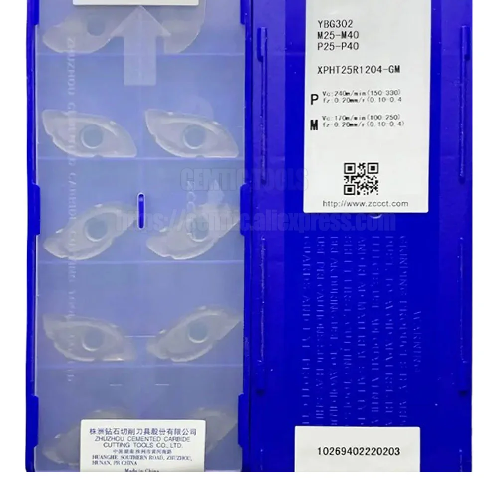 ZCC Original หัวกัด xpht สำหรับเหล็กสแตนเลส YBG302 XPHT16R0803-GM XPHT32R1606-GM XPHT30R1506-GM XPHT25R1204-GM