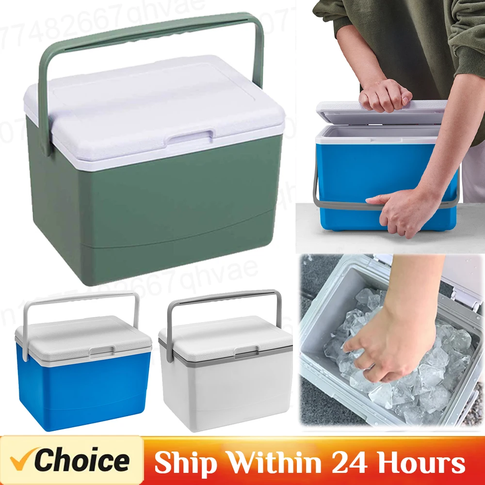 5/6/13L Camping Cooler Box Ice Retention Cooler Insulated Lunch Box Portable Insulated Cooler for Outdoor Camping Picnic