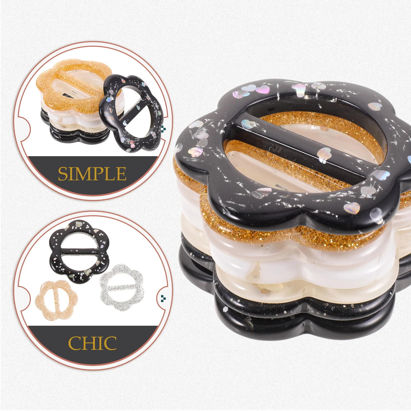 

20 Pcs Waist Buckle Resin Shirt Scarf Ring Clasp Decorative Clip for Women Accessories Overall Buckles Scarf Circle Buckle