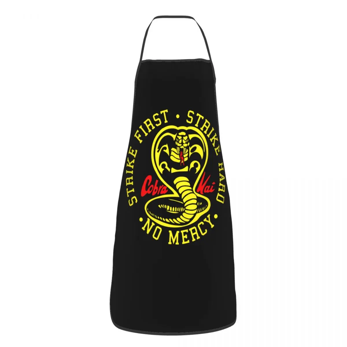 Custom Bib Cobra Kai The Karate Kid Aprons  Adult Chef Cooking Strike First Strike Hard 80S Movie Tablier Cuisine Gardening