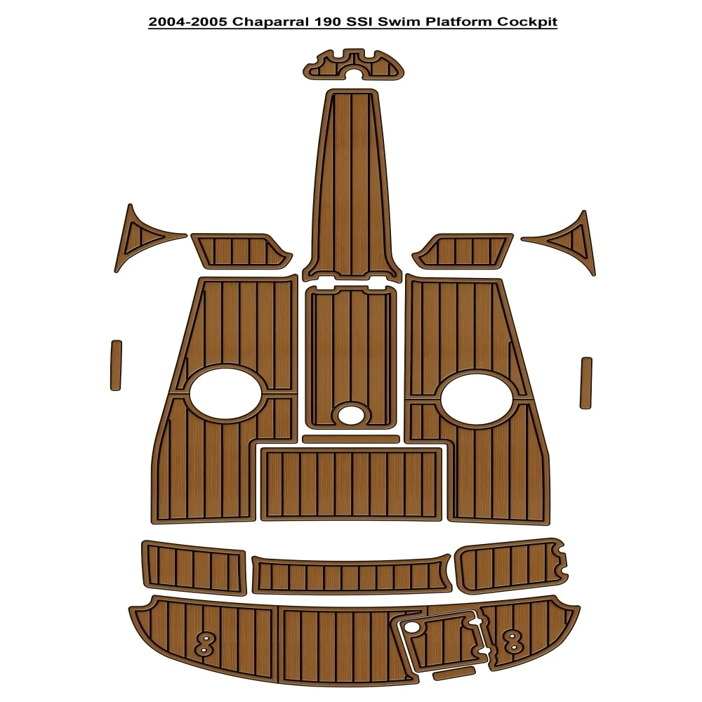 2004-2005 Chaparral 190 SSI منصة السباحة قمرة القيادة وسادة قارب إيفا خشب الساج سطح السفينة الكلمة حصيرة SeaDek MarineMat نمط ذاتية اللصق