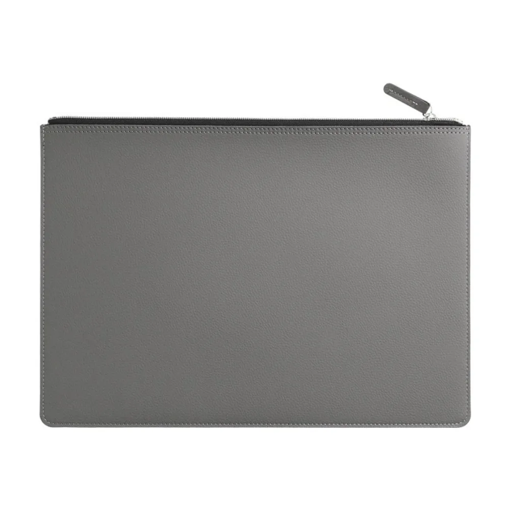 PU Leather A4 File Folder Waterproof Large Capacity Business Briefcase Zipper Bag Multiple Colors Information Bag