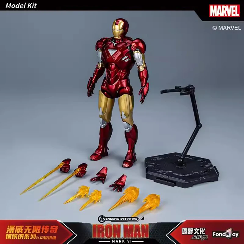 Fondjoy 1/12 Marvel Iron Man MARK6 Models Kit Infinity Saga The Avengers MK6 Mecha Assembly Action Figure Joint Movable Kid Toy