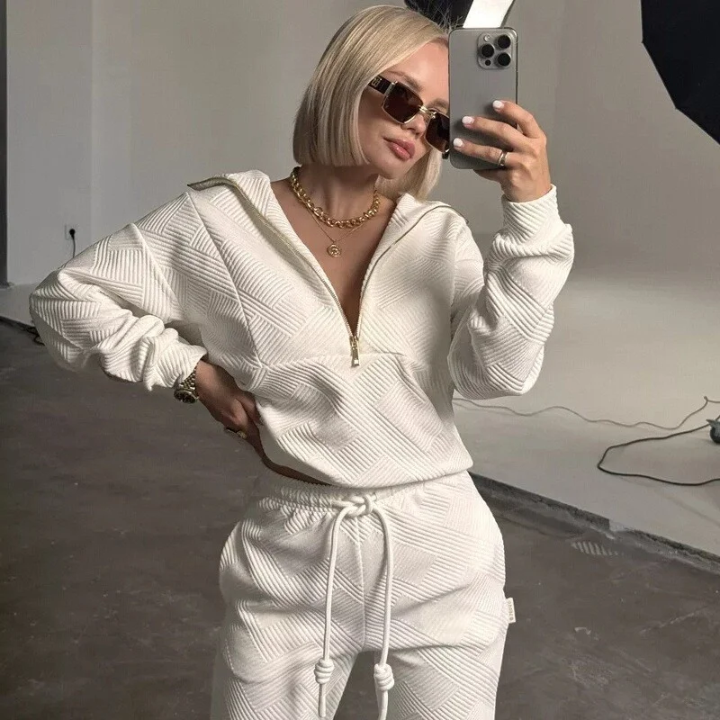

2025 Faion, повседневный женский костюм-свитшот, комплект из двух предметов, удобная уличная одежда, осенняя коллекция для современных женщин