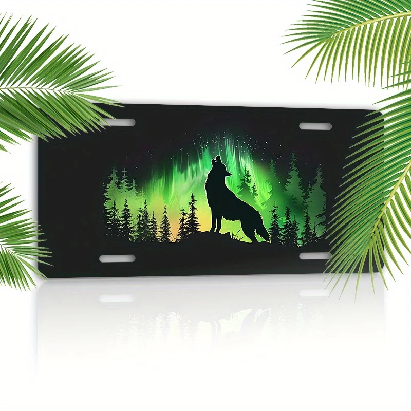 2D Flat Plane Designed for Decorative Purposes,Sign,Depicting a Scene  Aurora Wolf,Using UV Ink to Prevent Fading,Suitable for