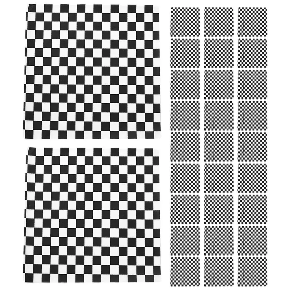 

100pcs Oil Burger Wraps Checkered Wax Paper Sheets S wich Paper Wrap For Burgers Liners Reusable Food Basket Packaging Papers