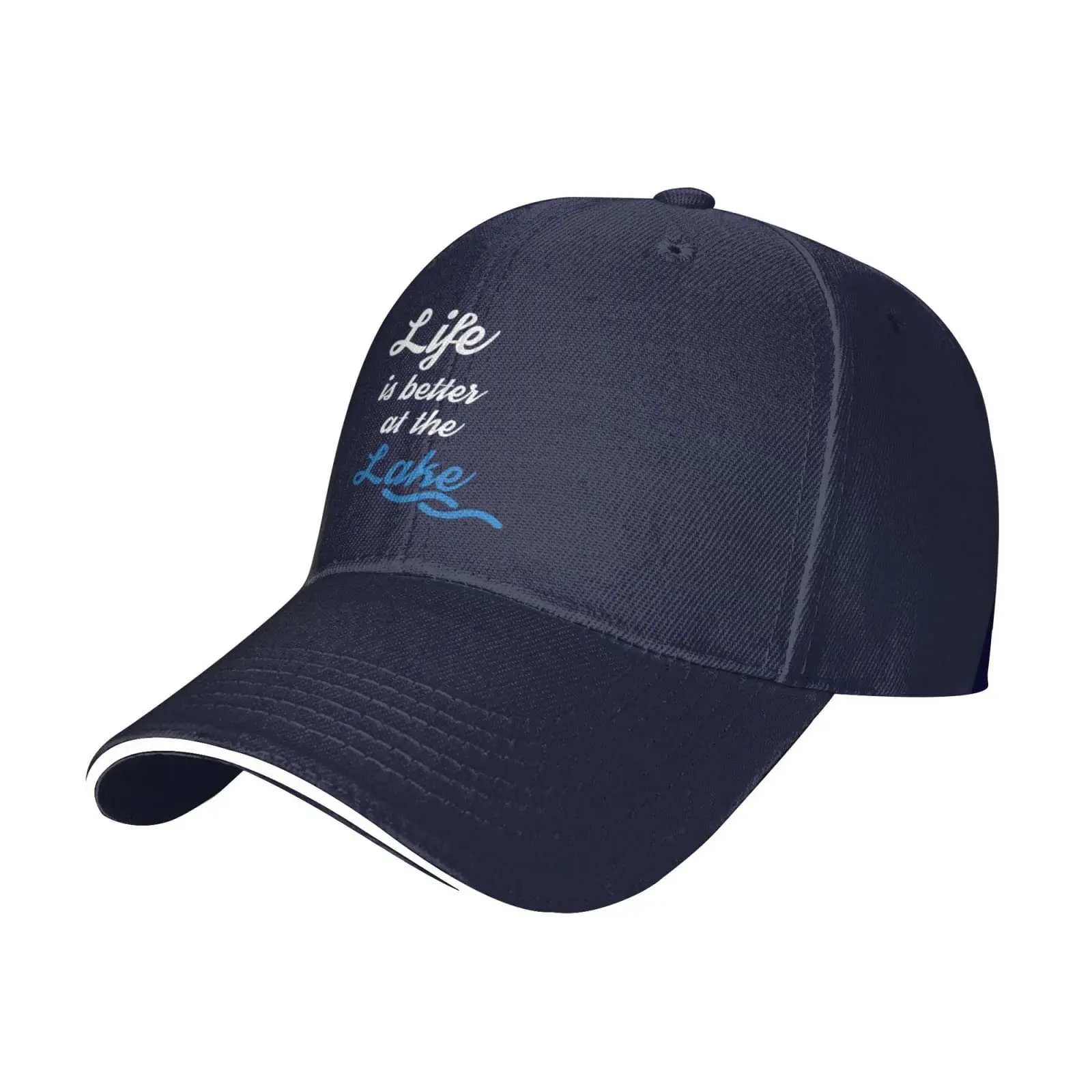 

Life Is Better At The Lake Unisex Baseball Cap Low Profile Dad Hat Adjustable Outdoor Sports Hat Four Seasons Hat For Travelling