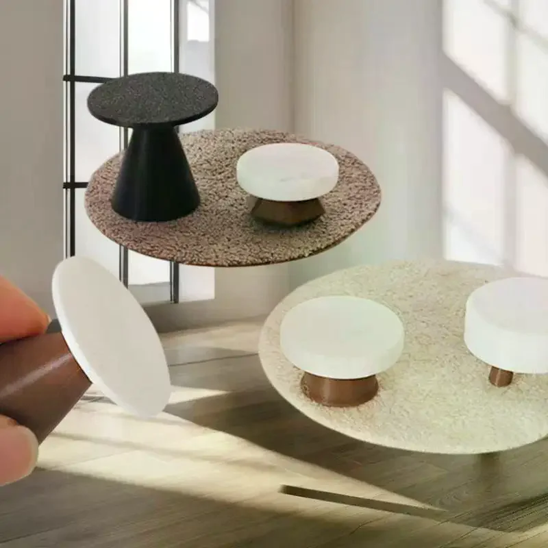 Decorative Miniature 4Pcs Dollhouse Furniture Set, DIY Handmade Stool and Table Models, Great Doll House Accessories