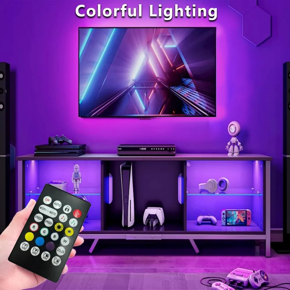 LED Lights for TV, 16.4ft LED Lights for 45-75 Inch TVs, RGB TV Backlight Behind, Music Sync Bluetooth APP/RF Remote Control Str