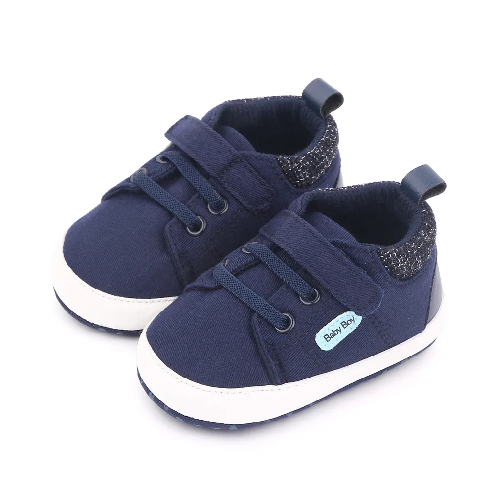 Brand Infant Crib Shoes for Baby Items Boy First Steps Trainers Newborn Stuff Toddler Soft Sole Canvas Sneakers Christening Gift