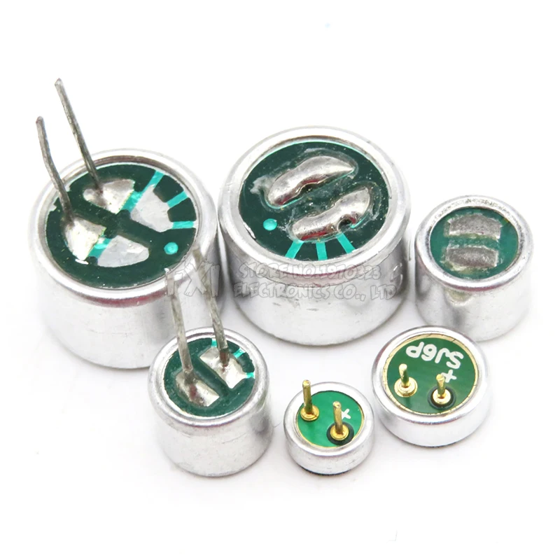 10pcs 4.5*2.2mm 6*2.2mm 6*5mm 9*7mm electret micro phone condenser Pickup ibuw micro phone 52DB 56DB with 2pin