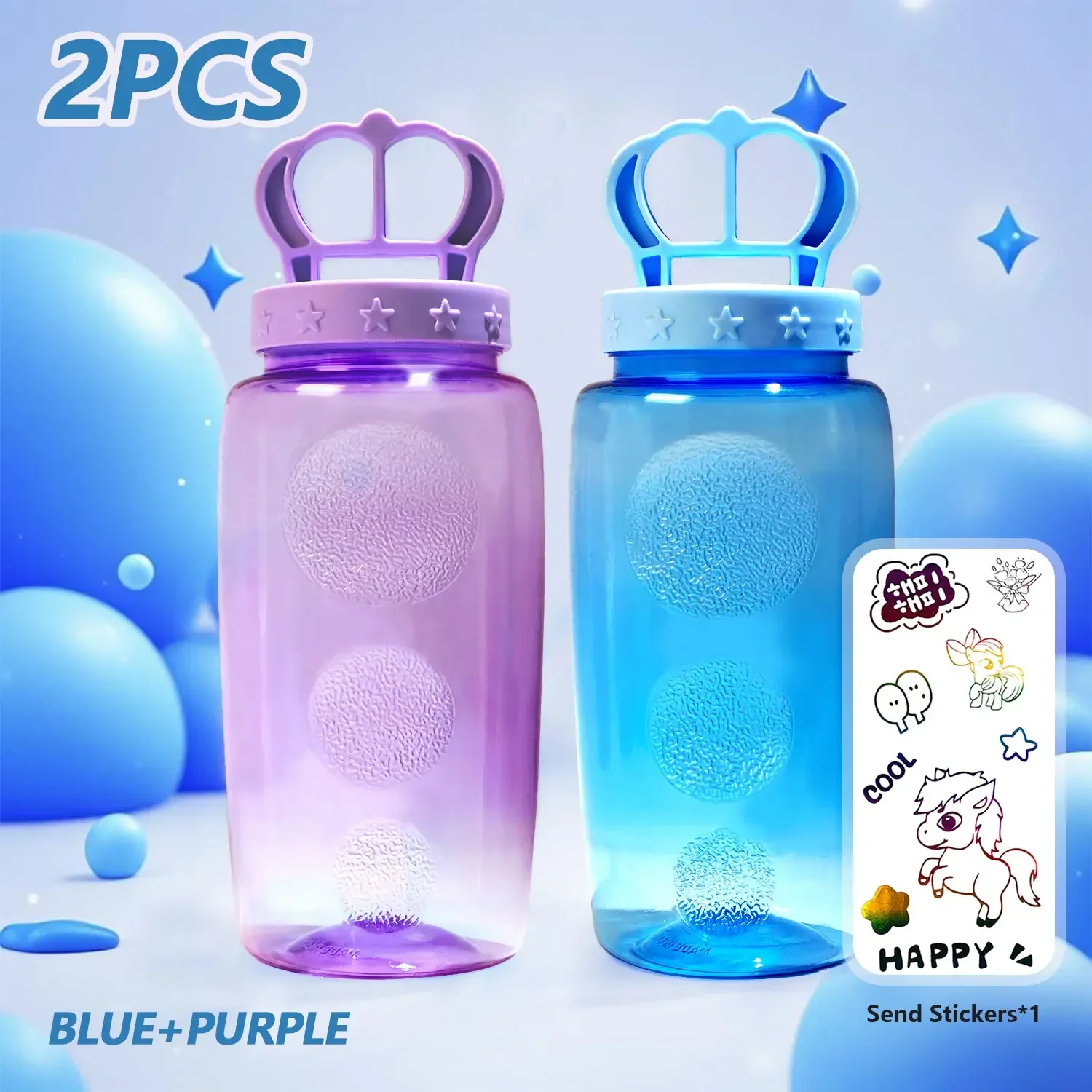 

Детская пластиковая чашка для воды с короной, 400 мл, чтобы отправить наклейки, сделай сам, портативная чашка для воды на открытом воздухе, большая емкость, подарок против падения