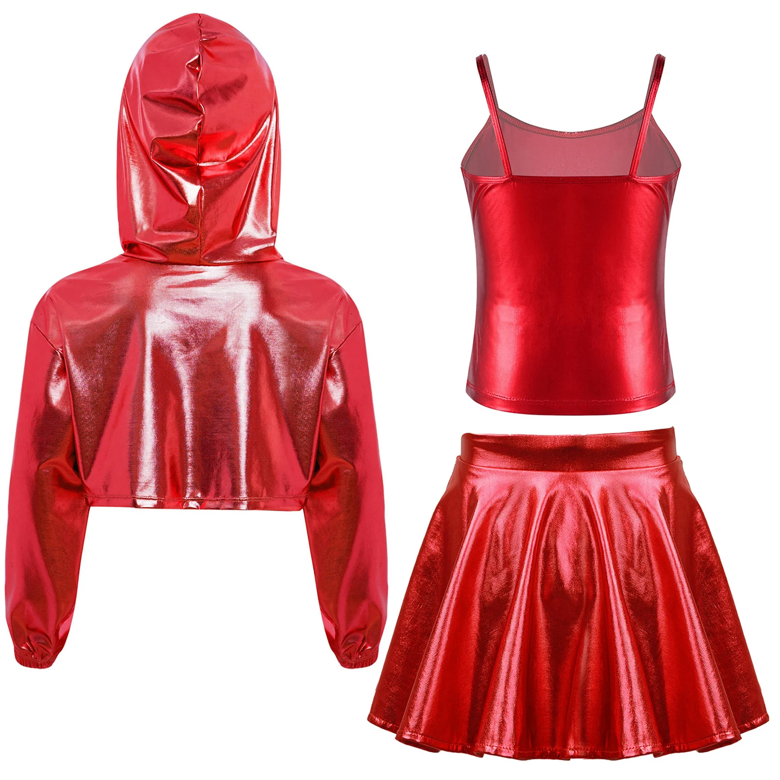 Children Fashion Street Dancing Clothes Competition Girls Metallic Jazz Dance Costume Stage Performance Hip-hop Outfit view 4