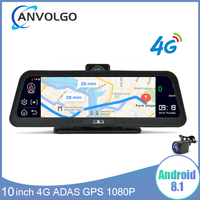 10 Inch Driving Recorder 4G ADAS Dash Camera Car DVR Mirror Video Recorder 2G RAM 32GB ROM 1080P Rear Camera  GPS Black Box