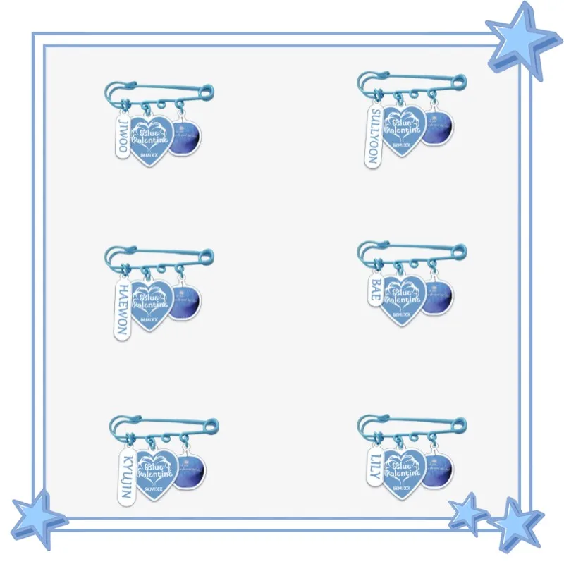 KPOP NNMIXX Ins نمط الاكريليك دبابيس دبابيس Haewon Sullyoon Jiwoo Kyujin الأزرق الحبيب ألبوم دبابيس المشجعين حقيبة الملابس والاكسسوارات