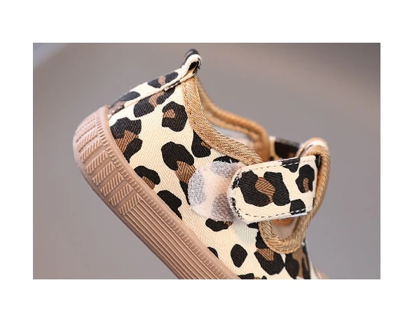 Baby Infant Sneakers Girl Boy Canvas Shoes Anti Slip Slip-On Leopard Kids Toddler First Walker Soft Sole Black Casual Footwear