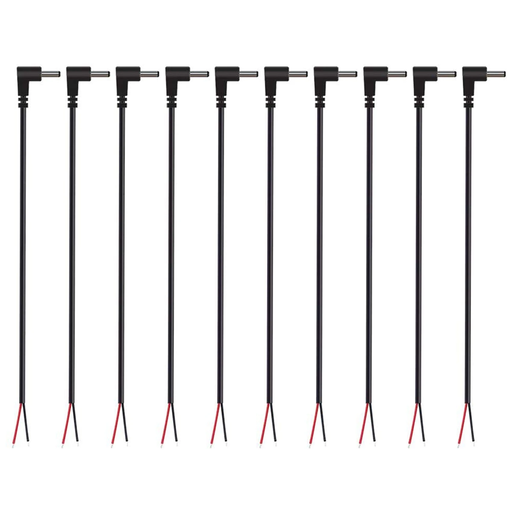 (10 pacotes) substituição 3.5mm x 1.35mm 90 graus ângulo reto dc power macho plug jack para fio desencapado extremidade aberta trança power